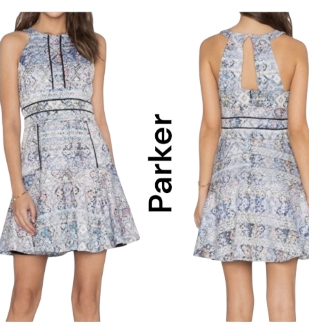Parker Multicolor Patterned Mini Dress - image 1